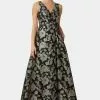 Adrianna Papell Floral Jacquard Gown