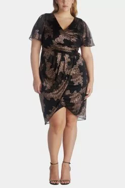 Adrianna Papell Draped Midi Dress