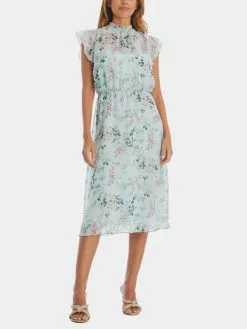 Adrianna Papell Short Printed Chiffon Dress