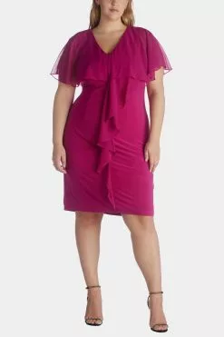Adrianna Papell Jersey And Chiffon Sheath