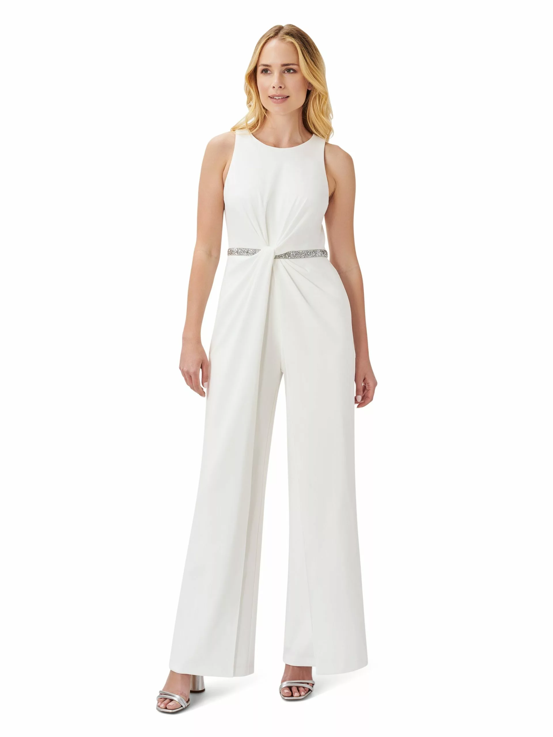 Adrianna Papell Crystal Waist Crepe Jumpsuit 8 Adrianna Papell Crystal Waist Crepe Jumpsuit - Image 8