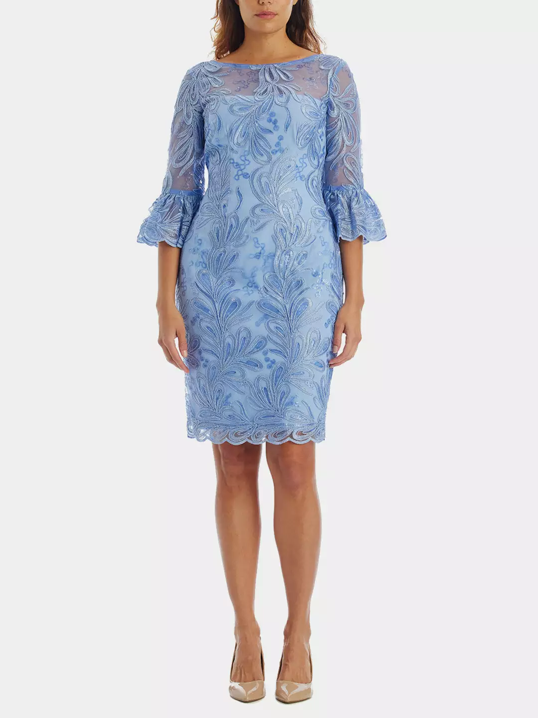 Adrianna Papell Bell Sleeve Embroidery Dress 1 Adrianna Papell Bell Sleeve Embroidery Dress