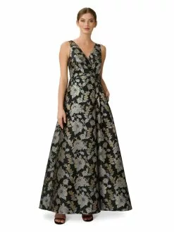 Adrianna Papell Floral Jacquard Gown -Deals Adrianna Papell Store 3f3fea06 1718 4d04 a642 fba242ecc935
