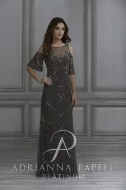 Adrianna Papell 40126 Cold Shoulder Bridesmaid Dress