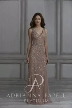 Adrianna Papell 40135 Sparkling Beaded Bridesmaid Dress