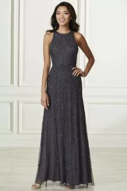 Adrianna Papell 40174 Keyhole Back Beaded Bridesmaid Dress