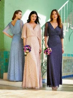 Adrianna Papell Platinum 40322 Flutter Sleeve Gown