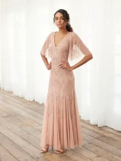 Adrianna Papell Platinum 40395 Flutter Sleeve Gown