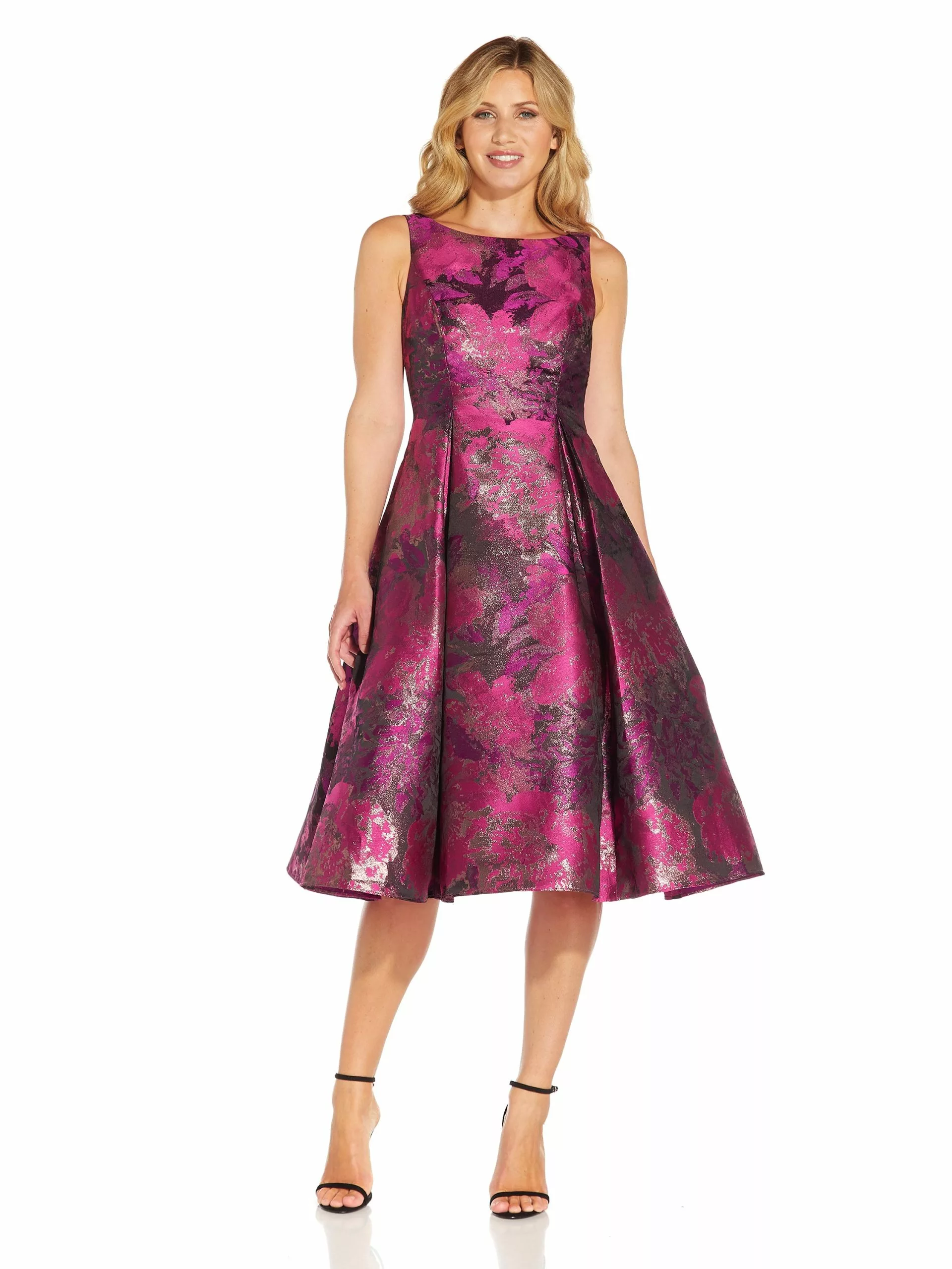 Adrianna Papell Jacquard Tea Length Dress 3 Adrianna Papell Jacquard Tea Length Dress - Image 3
