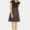 Adrianna Papell Knit Crepe And Jacquard Dress
