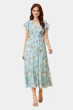 Adrianna Papell Floral Print Tie Back Dress