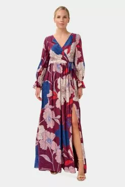 Adrianna Papell Printed Chiffon Gown