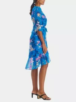 Adrianna Papell Floral Chiffon Wrap Dress -Deals Adrianna Papell Store 715b3980 8f74 4668 b083 988ff60a325c