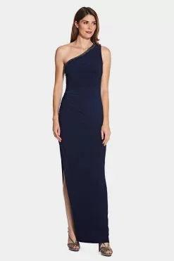 Adrianna Papell One Shoulder Jersey Gown