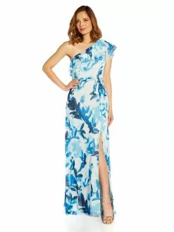 Adrianna Papell Printed Metallic Clip Dot Gown -Deals Adrianna Papell Store 824c4212 11e1 4ba9 8625 79b3556dc620
