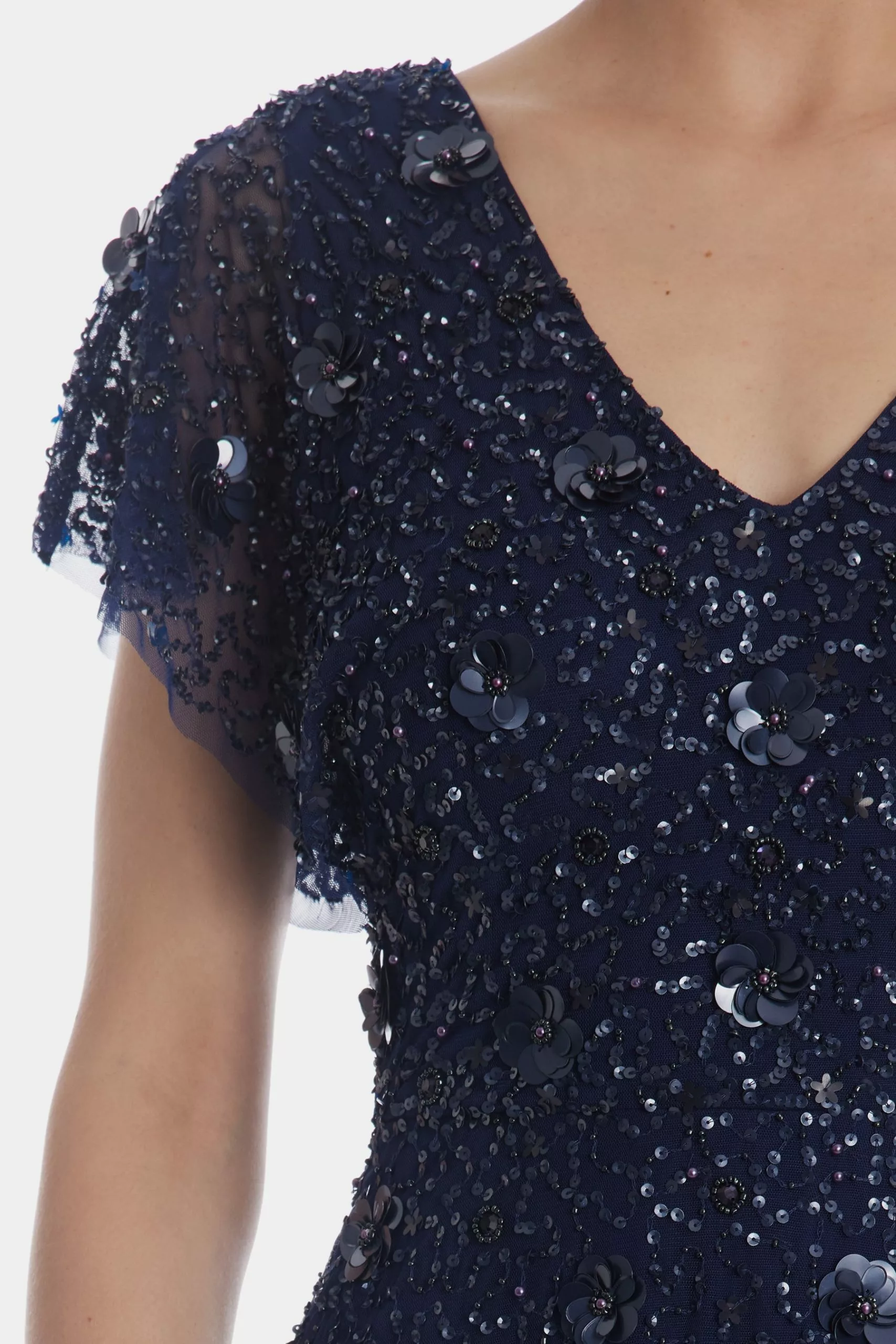 Adrianna Papell Beaded Flutter Dress 2 Adrianna Papell Beaded Flutter Dress - Image 2