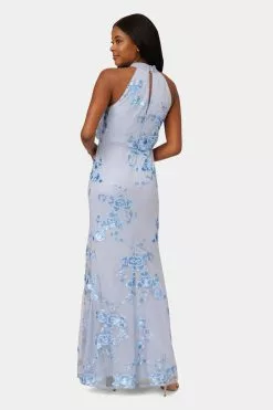 Adrianna Papell Sequin Halter Gown