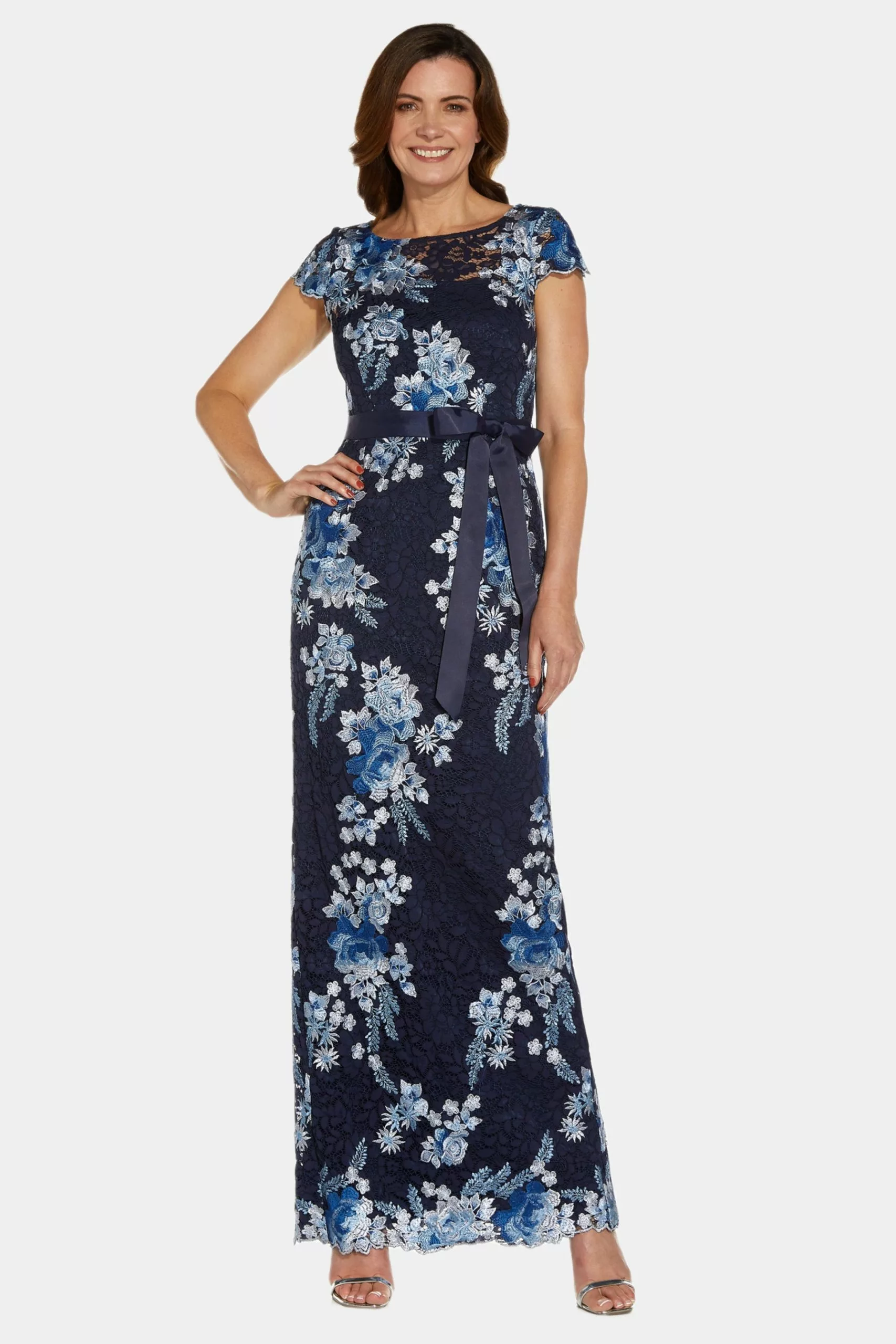 Adrianna Papell Embroidered Lace Gown 1 Adrianna Papell Embroidered Lace Gown
