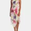 Adrianna Papell Printed Chiffon Halter Dress