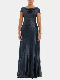 Adrianna Papell Metallic Knit Gown