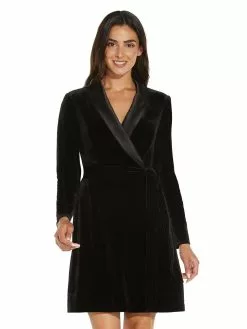 Adrianna Papell Velvet Tuxedo Dress -Deals Adrianna Papell Store AP1D104349 1755358 1