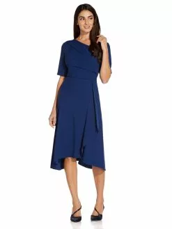 Adrianna Papell Soft Draped A-Line Dress 29 Adrianna Papell Soft Draped A-Line Dress -Deals Adrianna Papell Store AP1D104405 1755358 3