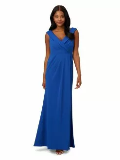 Adrianna Papell Crepe Draped Collared Gown -Deals Adrianna Papell Store a0bfb7e6 1867 4e41 b8c6 56030d2255b6