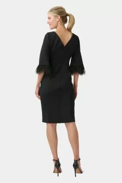 Adrianna Papell Feather Trimmed Crepe Sheath -Deals Adrianna Papell Store a791a8bf 36e9 48fd a669 ba1476164fc6