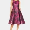 Adrianna Papell Jacquard Tea Length Dress