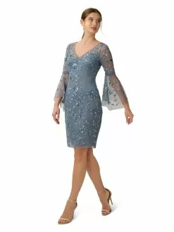 Adrianna Papell Beaded Short Dress With Sleeve -Deals Adrianna Papell Store a913b98d aeef 4879 a3ba 114b54b6bfd8