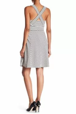 Adrianna Papell - 12255150 Sleeveless Striped Ottoman Knit Sundress -Deals Adrianna Papell Store adrianna papell 12255150 sleeveless striped ottoman knit sundress special occasion dress 7739160330323