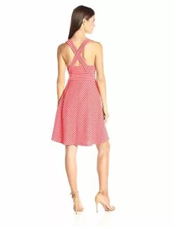 Adrianna Papell - 12255150 Sleeveless Striped Ottoman Knit Sundress -Deals Adrianna Papell Store adrianna papell 12255150 sleeveless striped ottoman knit sundress special occasion dress 7739160395859