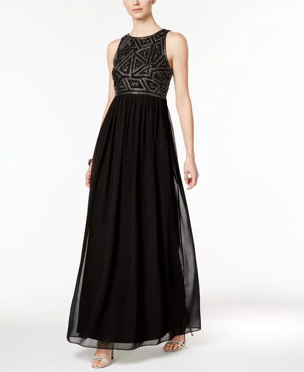 Adrianna Papell - 191910790 Embellished Jewel Ruched Gown 1 Adrianna Papell - 191910790 Embellished Jewel Ruched Gown