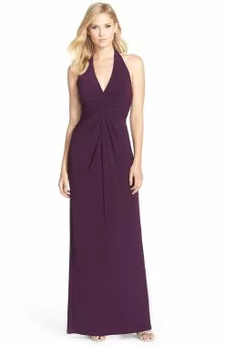 Adrianna Papell - 191915320 Ruched Jersey Halter Dress