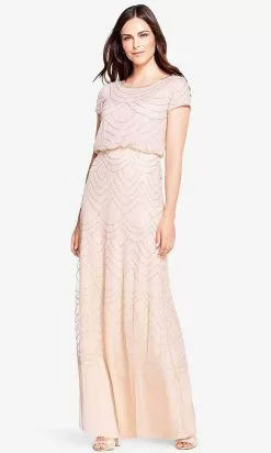Adrianna Papell 191916100 - Cap Sleeve Beaded Mesh Evening Dress -Deals Adrianna Papell Store adrianna papell 191916100 cap sleeve beaded mesh evening dress special occasion dress 30062176239699