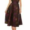Adrianna Papell - 41887910 Floral Straight Tea Length Dress