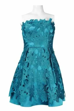 Adrianna Papell - 41893250 Crochet Overlaid Strapless Cocktail Dress -Deals Adrianna Papell Store adrianna papell 41893250 crochet overlaid strapless cocktail dress prom dresses 13972975976531