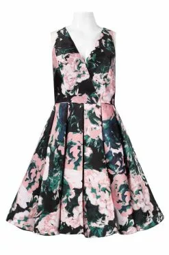 Adrianna Papell - 41911890 Floral Mikado Fit And Flare Cocktail Dress -Deals Adrianna Papell Store adrianna papell 41911890 floral mikado fit and flare cocktail dress special occasion dress 5445698977849