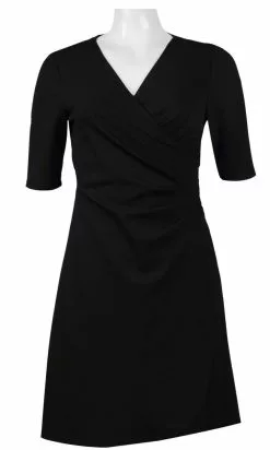 Adrianna Papell - AP1D100146 V-Neck Short Sleeve Dress -Deals Adrianna Papell Store adrianna papell ap1d100146 v neck short sleeve dress wedding guest 14744514166867