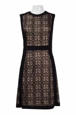 Adrianna Papell - AP1D100368 Sleeveless Lace Jewel Neck A-line Dress -Deals Adrianna Papell Store adrianna papell ap1d100368 sleeveless lace jewel neck a line dress special occasion dress 6922004856915