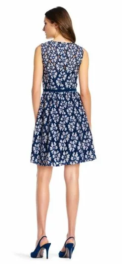 Adrianna Papell - AP1D100671 Jewel Neck Floral Dress -Deals Adrianna Papell Store adrianna papell ap1d100671 jewel neck floral dress special occasion dress 5446193086521