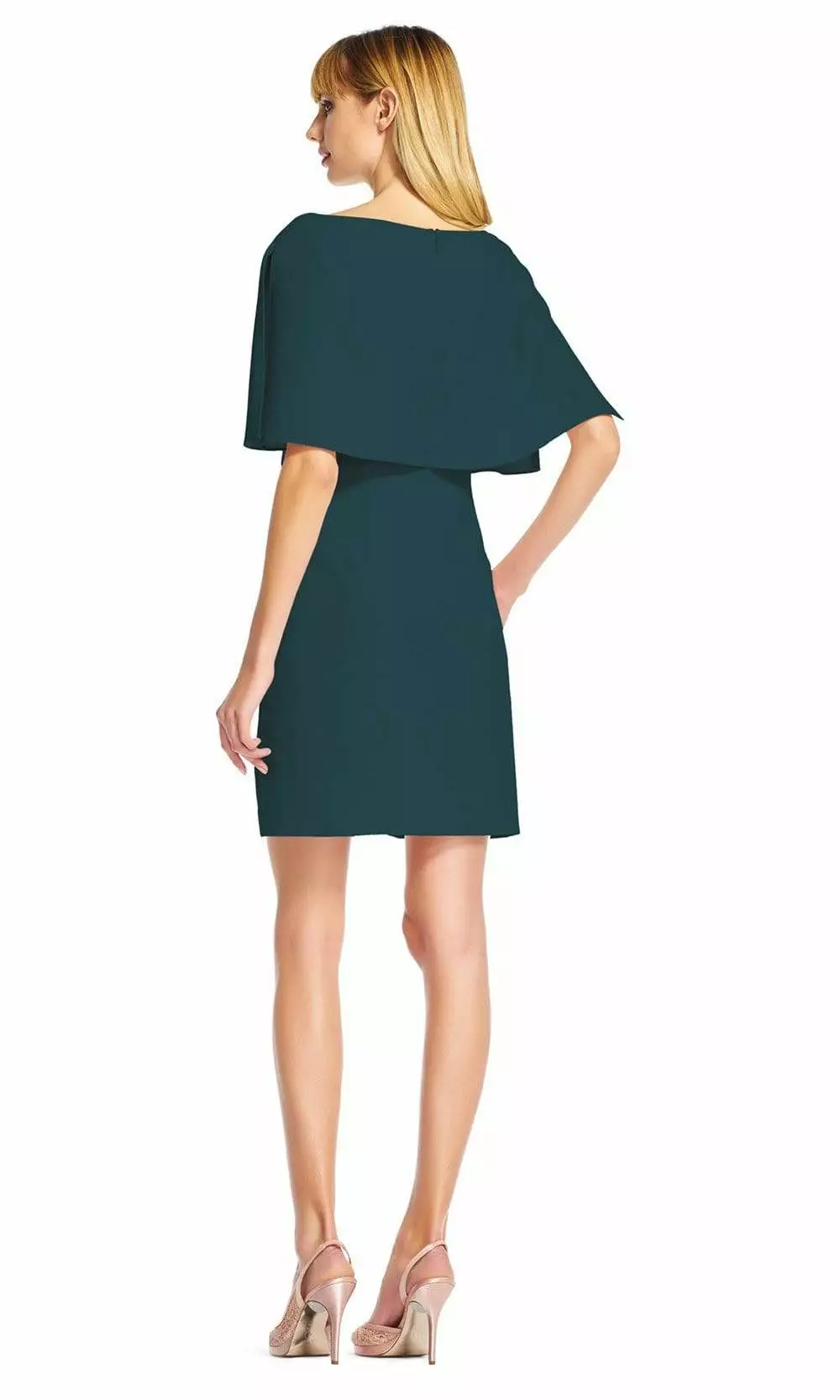 Adrianna Papell - AP1D100716 Popover Cape Crepe Shift Dress 2 Adrianna Papell - AP1D100716 Popover Cape Crepe Shift Dress - Image 2