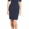 Adrianna Papell - AP1D100811 Short Sleeve V-neck Sheath Dress