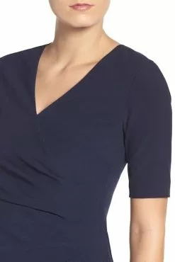 Adrianna Papell - AP1D100811 Short Sleeve V-neck Sheath Dress 12 Adrianna Papell - AP1D100811 Short Sleeve V-neck Sheath Dress -Deals Adrianna Papell Store adrianna papell ap1d100811 short sleeve v neck sheath dress special occasion dress 6922005315667