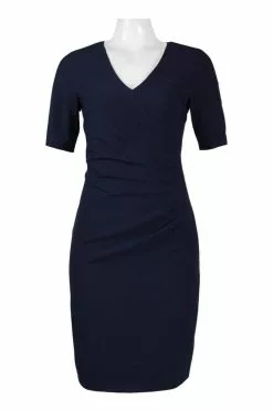 Adrianna Papell - AP1D100811 Short Sleeve V-neck Sheath Dress 14 Adrianna Papell - AP1D100811 Short Sleeve V-neck Sheath Dress -Deals Adrianna Papell Store adrianna papell ap1d100811 short sleeve v neck sheath dress special occasion dress 6922005381203