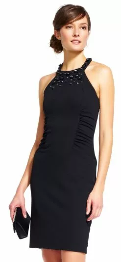 Adrianna Papell - AP1D100855 Embellished Halter Sheath Dress -Deals Adrianna Papell Store adrianna papell ap1d100855 embellished halter sheath dress special occasion dress 5445943197753
