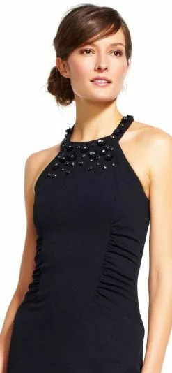 Adrianna Papell - AP1D100855 Embellished Halter Sheath Dress -Deals Adrianna Papell Store adrianna papell ap1d100855 embellished halter sheath dress special occasion dress 5445943230521