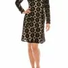 Adrianna Papell - AP1D101556 Lace Scoop Long Sleeves Dress