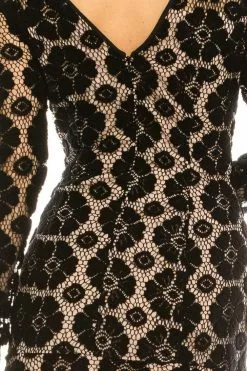 Adrianna Papell - AP1D101556 Lace Scoop Long Sleeves Dress -Deals Adrianna Papell Store adrianna papell ap1d101556 lace scoop long sleeves dress wedding guest 13972979155027