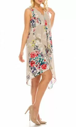 Adrianna Papell - AP1D102209 Floral High Low Dress -Deals Adrianna Papell Store adrianna papell ap1d102209 floral high low dress cocktail dresses 14751903350867